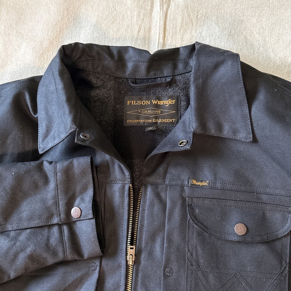 FILSON x Wrangler Adventure Jacket Black Wool Lined Embroidered NWOT XL